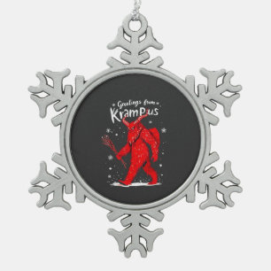 Adorno De Peltre Tipo Copo De Nieve Saludo de Krampus Navidad Navidad