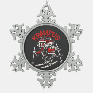 Adorno De Peltre Tipo Copo De Nieve Saludo de Navidad del Diablo de Navidad Krampus 