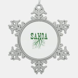 Adorno De Peltre Tipo Copo De Nieve Samoa Roots Word Art Ornamento de Navidad