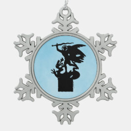 Adorno De Peltre Tipo Copo De Nieve San Miguel y Dragón