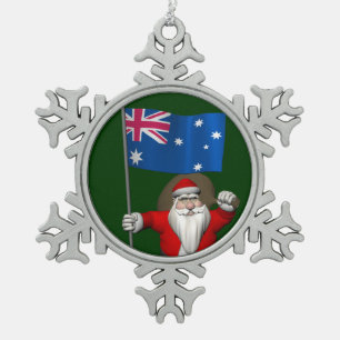 Adorno De Peltre Tipo Copo De Nieve Santa Claus Con El Fin De Australia