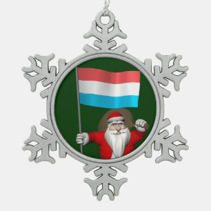 Adorno De Peltre Tipo Copo De Nieve Santa Claus Con Fines De Luxemburgo