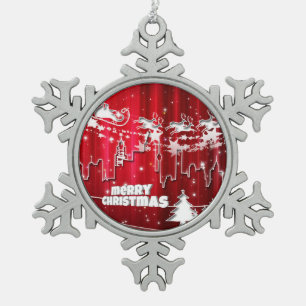 Adorno De Peltre Tipo Copo De Nieve Santa Claus en el trabajo