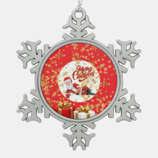 Adorno De Peltre Tipo Copo De Nieve Santa Claus Genial Fiesta de Navidad 🎅