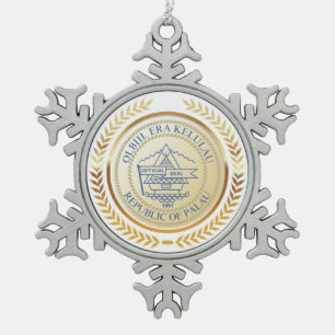 Adorno De Peltre Tipo Copo De Nieve Sello Oficial de Palau