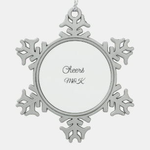 Adorno De Peltre Tipo Copo De Nieve Sencillo minimalista añadir nombre felicitaciones
