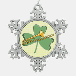 Adorno De Peltre Tipo Copo De Nieve Shamrock Trombone