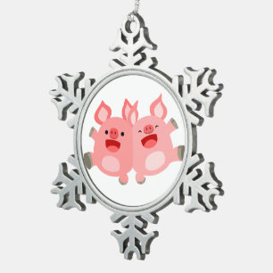 Adorno De Peltre Tipo Copo De Nieve ¡¡SÍ!! Cerdos de dibujos animados lindos adorno de