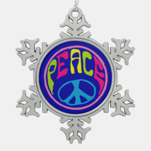 Adorno De Peltre Tipo Copo De Nieve Signo de paz hippie