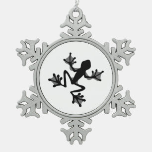 Adorno De Peltre Tipo Copo De Nieve Silhouette de rana
