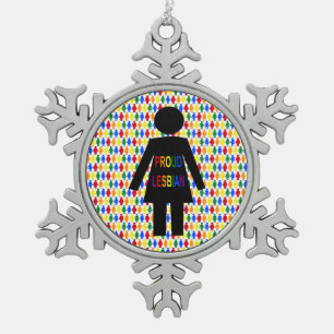 Adorno De Peltre Tipo Copo De Nieve Silhouette lesbiana LGBTQ y damas de arco iris