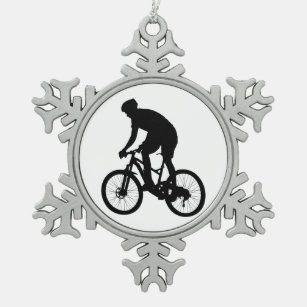 Adorno De Peltre Tipo Copo De Nieve Silueta de bicicleta de montaña - Elija color de f