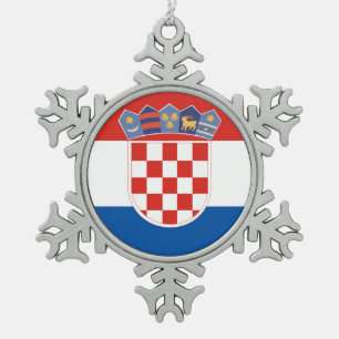 Adorno De Peltre Tipo Copo De Nieve Símbolo de la bandera de país de Croacia de larg