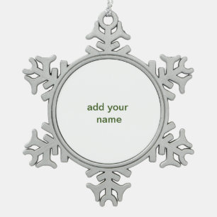 Adorno De Peltre Tipo Copo De Nieve Simple minimal verde añade tu texto nombre foto pe