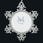 Adorno De Peltre Tipo Copo De Nieve simple mínimo añadir nombre monograma púrpura fech<br><div class="desc">diseño hermoso</div>