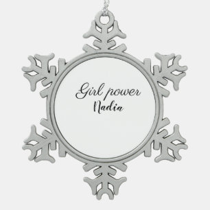 Adorno De Peltre Tipo Copo De Nieve simple poder de chica minimalista agregar nombre t