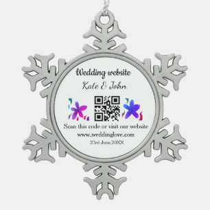 Adorno De Peltre Tipo Copo De Nieve Sitio web simple mínimo de boda Q código R añadir 