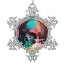 Skull Sketch Con Fondo De Boho Colorido