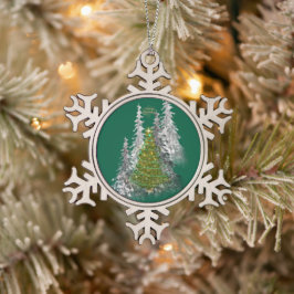 Adorno De Peltre Tipo Copo De Nieve Snowflake Framed Ornament