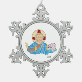 Adorno De Peltre Tipo Copo De Nieve SnowflakeOrnament : Señor Jesucristo