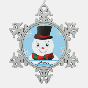 Adorno De Peltre Tipo Copo De Nieve snowman