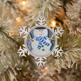 Adorno De Peltre Tipo Copo De Nieve Snowman