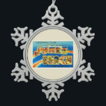 Adorno De Peltre Tipo Copo De Nieve Souvenir de viajes de vintage de Jones Beach New Y<br><div class="desc">Jones Beach,  Nueva York

Una imagen de postal de recuerdo de viaje nostálgico,  un auténtico diseño retro. ¡Saludos de la Compañía Touring Virtual de American Travelog!</div>