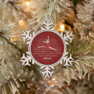 Adorno De Peltre Tipo Copo De Nieve Soy Bailarina Ornamento De Navidad De Pewter De Co