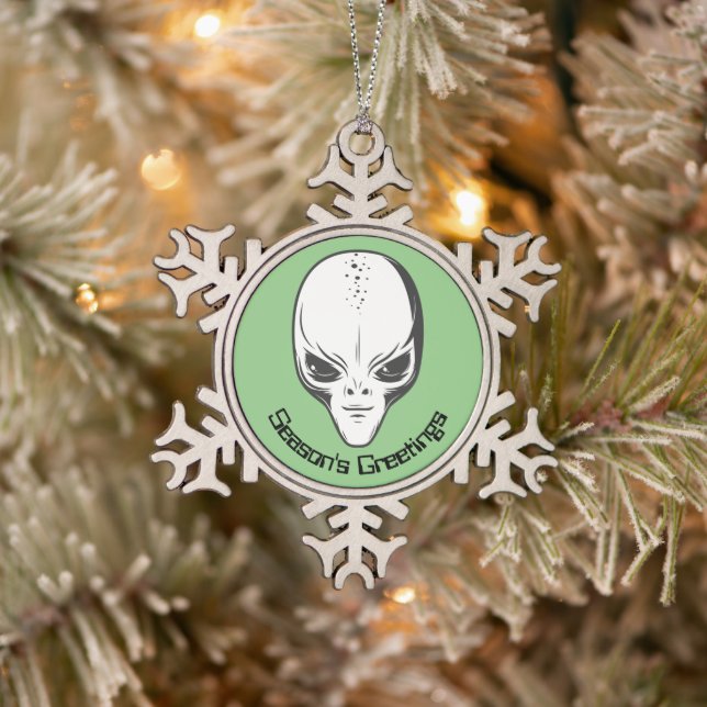 Adorno De Peltre Tipo Copo De Nieve Space Alien Sci (Árbol)
