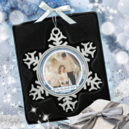 Adorno De Peltre Tipo Copo De Nieve Spanish Feliz Navidad Elegante Azul Fiesta