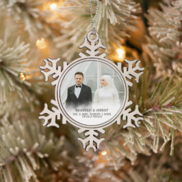 Adorno De Peltre Tipo Copo De Nieve Sr. & Sra. | Casados y Alegres Primera Foto de Nav