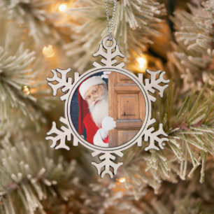 Adorno De Peltre Tipo Copo De Nieve Su Santa Feliz Navidad Nombre