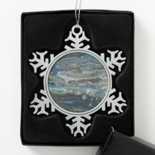 Adorno De Peltre Tipo Copo De Nieve Sueños de la pintura abstracta Ocean'20 Cerámica
