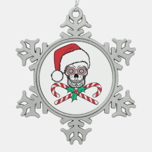 Adorno De Peltre Tipo Copo De Nieve Sugar Skull Santa