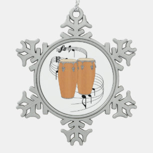 Adorno De Peltre Tipo Copo De Nieve Tambores del Conga