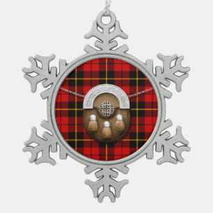 Adorno De Peltre Tipo Copo De Nieve Tartán y escarcela de los montañeses de Escocia de