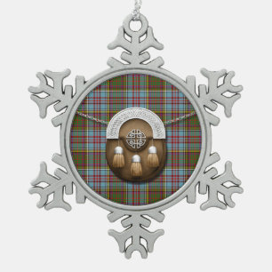 Adorno De Peltre Tipo Copo De Nieve Tartán y escarcela de los montañeses de Escocia de