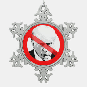 Adorno De Peltre Tipo Copo De Nieve Taza de Foto de Trump Tachado