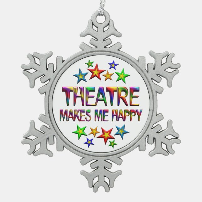 Adorno De Peltre Tipo Copo De Nieve Teatro feliz (Anverso)
