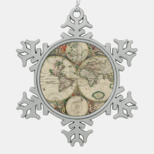 Adorno De Peltre Tipo Copo De Nieve Terrarum Orbis Tabula