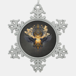 Adorno De Peltre Tipo Copo De Nieve Testigos Eternos – Reloj del Destino Carmesí.