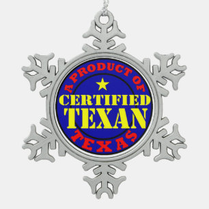 ADORNO DE PELTRE TIPO COPO DE NIEVE TEXÁN CERTIFICADO