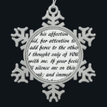 Adorno De Peltre Tipo Copo De Nieve Texto del orgullo y del perjuicio<br><div class="desc">Texto de la escena final de la oferta del orgullo y del perjuicio de Jane Austen.</div>