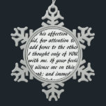 Adorno De Peltre Tipo Copo De Nieve Texto del orgullo y del perjuicio<br><div class="desc">Texto de la escena final de la oferta del orgullo y del perjuicio de Jane Austen.</div>