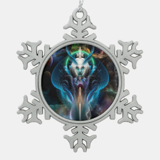 Adorno De Peltre Tipo Copo De Nieve Thera Queen Of The Galaxy Snowflake Ornament