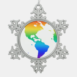 Adorno De Peltre Tipo Copo De Nieve Tierra del planeta de color arcoiris