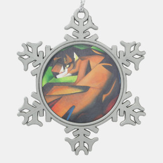Adorno De Peltre Tipo Copo De Nieve Tigre En Estilo De Arte Geométrico Franz Marc