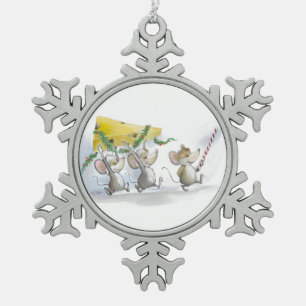 Adorno De Peltre Tipo Copo De Nieve Trayendo a los Navidades Cheese SnowFlakeOrnament