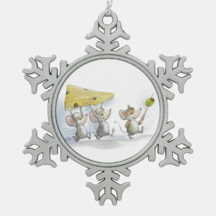 Adorno De Peltre Tipo Copo De Nieve Trayendo el ornamento de Queso y aceitunas para co