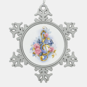Adorno De Peltre Tipo Copo De Nieve Treble arrecife con rosas rosas rosas rosas